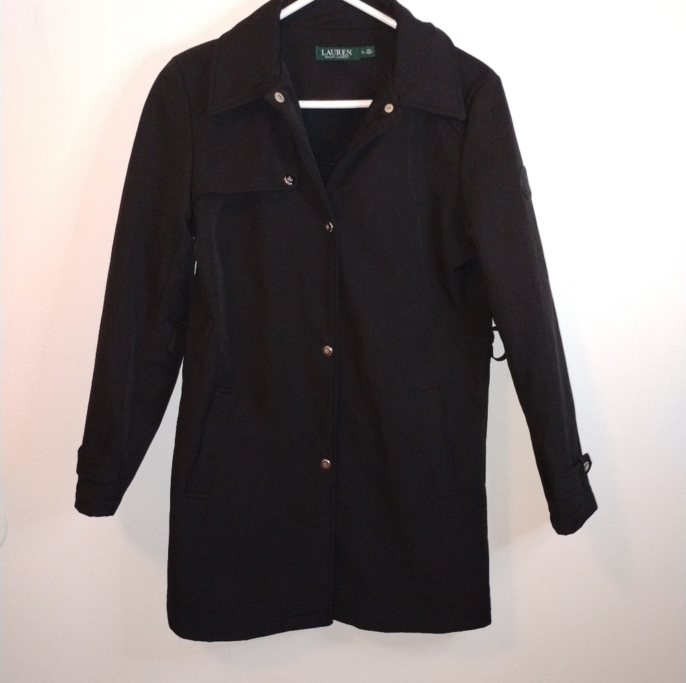 Ralph Lauren Classic Luxury Minimalist Trench Coat Water Resistant Women's Small